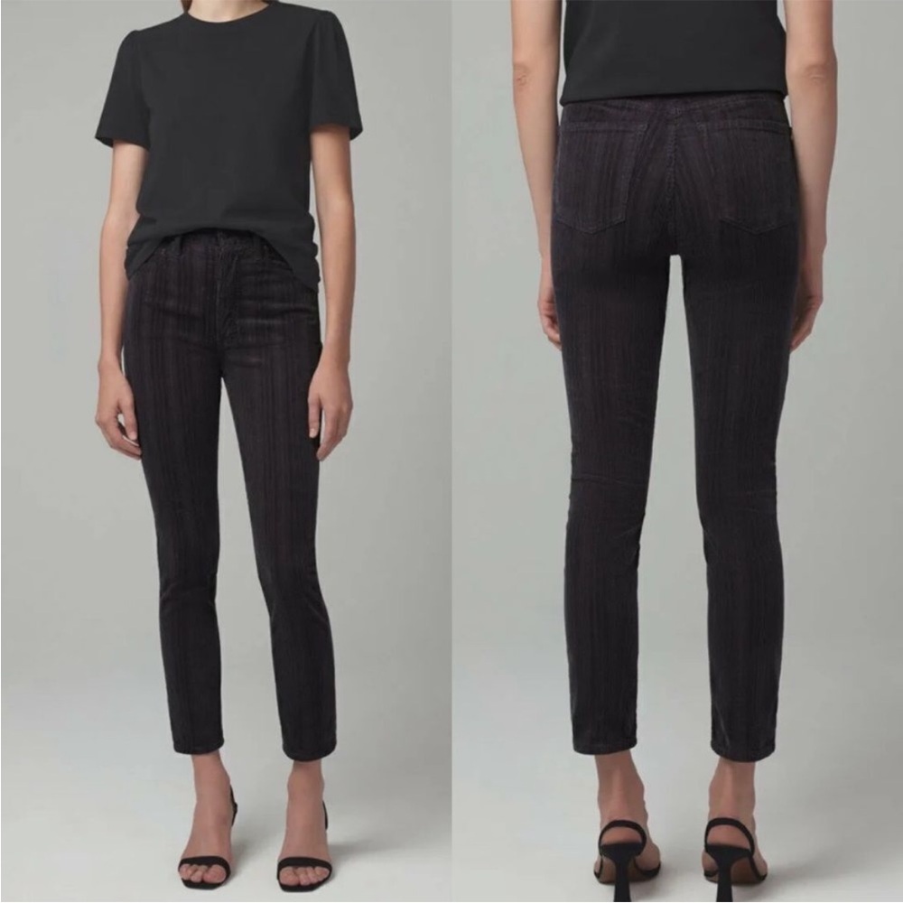 Citizens of Humanity Black Corduroy Olivia High Rise Ankle Size 26  🖤